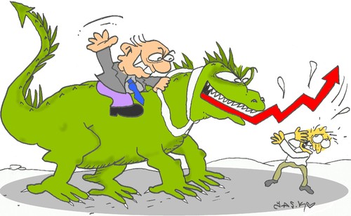 Cartoon: economic upswing (medium) by yasar kemal turan tagged economic,upswing