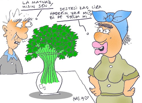 Cartoon: expensive parsley (medium) by yasar kemal turan tagged expensive,parsley