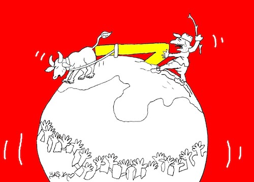 Cartoon: Feast of those who produce for j (medium) by yasar kemal turan tagged feast,of,those,who,produce,for,justice