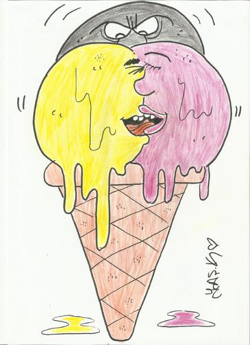 Cartoon: hot sex (medium) by yasar kemal turan tagged jealousy,love,cream,ice