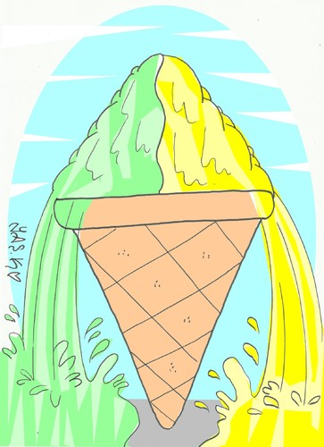 Cartoon: waterfall (medium) by yasar kemal turan tagged fruity,cream,waterfall,ice