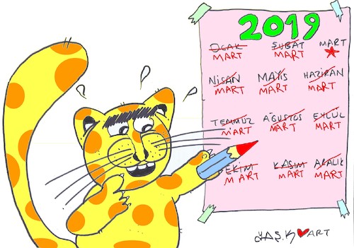Cartoon: ideal calendar (medium) by yasar kemal turan tagged ideal,calendar