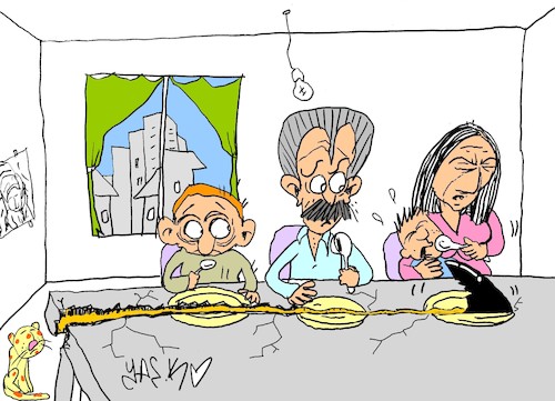 Cartoon: income distribution (medium) by yasar kemal turan tagged income,distribution