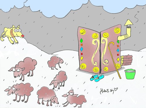 Cartoon: kepenek (medium) by yasar kemal turan tagged kepenek