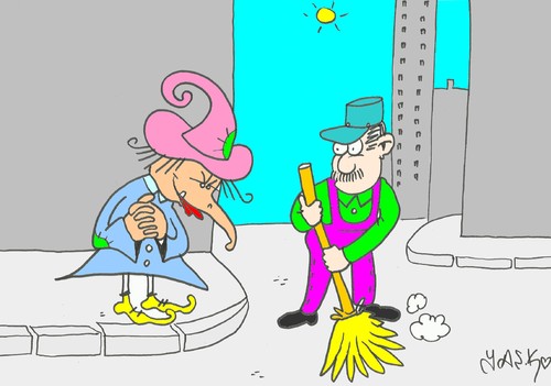 Cartoon: love (medium) by yasar kemal turan tagged love,broom,witch