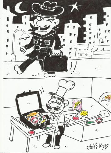 Cartoon: mafia (medium) by yasar kemal turan tagged mafia,pizza,pizzapitch