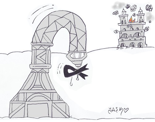 Cartoon: mourning (medium) by yasar kemal turan tagged mourning