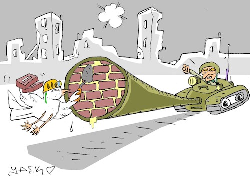 Cartoon: peace worker (medium) by yasar kemal turan tagged peace,worker