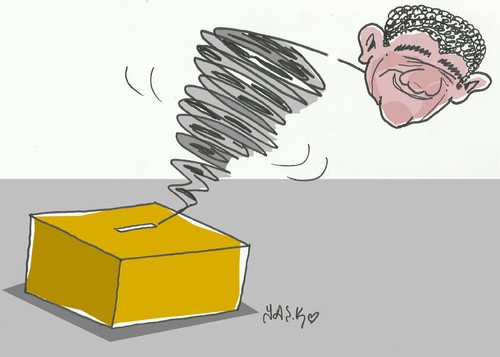 Cartoon: sandy obama (medium) by yasar kemal turan tagged obama,sandy