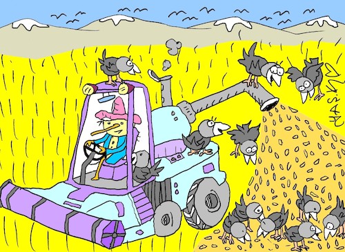 Cartoon: secret harvest (medium) by yasar kemal turan tagged secret,harvest