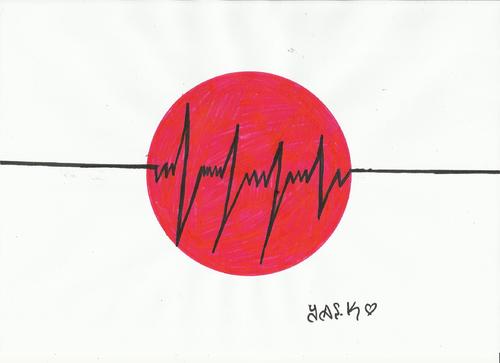 Cartoon: seismograph (medium) by yasar kemal turan tagged japan,seismograph