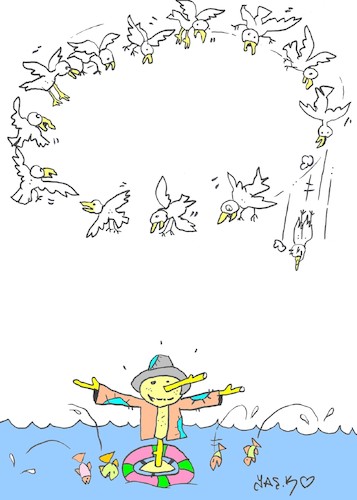 Cartoon: songbirds and eaters (medium) by yasar kemal turan tagged songbirds,and,eaters