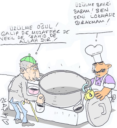Cartoon: soup kitchen (medium) by yasar kemal turan tagged soup,kitchen