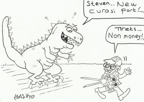 Cartoon: Stevin and Tireks (medium) by yasar kemal turan tagged spielberg,stevin