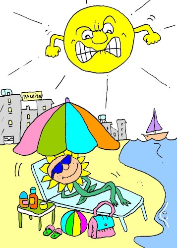 Cartoon: suntan cream (medium) by yasar kemal turan tagged suntan,cream