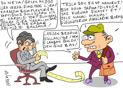 Cartoon: Tesla-exorbitant prices (medium) by yasar kemal turan tagged tesla,exorbitant,prices