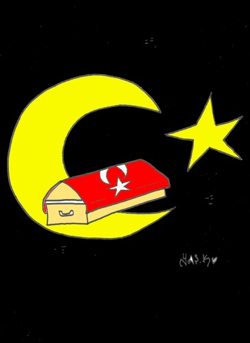 Cartoon: the fallen (medium) by yasar kemal turan tagged terror,fallen,the