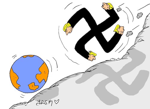 Cartoon: Trump (medium) by yasar kemal turan tagged trump