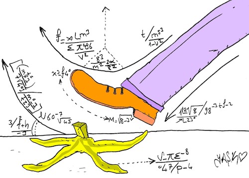 Cartoon: unavoidable fall (medium) by yasar kemal turan tagged unavoidable,fall