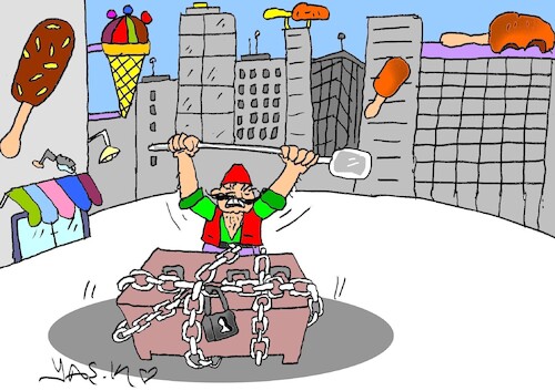 Cartoon: unfair competition (medium) by yasar kemal turan tagged unfair,competition