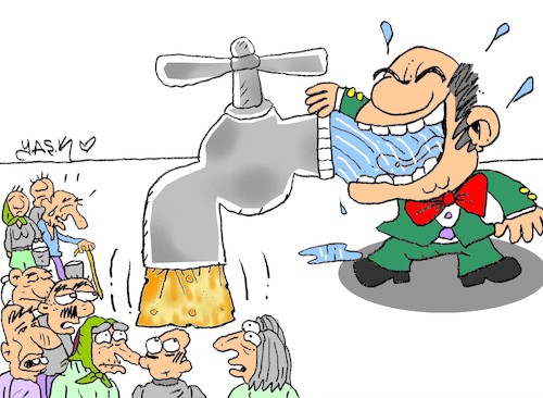 Cartoon: water right (medium) by yasar kemal turan tagged water,right