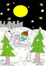 Cartoon: escape city (small) by yasar kemal turan tagged escape,city,refrigerator,love,snowman,nature