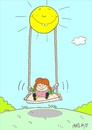 Cartoon: fair sun (small) by yasar kemal turan tagged fair,sun,children,love,swing
