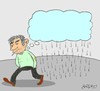 Cartoon: grief (small) by yasar kemal turan tagged grief,cloud,rain,thought