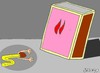 Cartoon: obedience (small) by yasar kemal turan tagged obedience,match,fire,matches