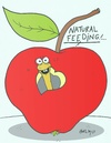 Cartoon: respect for life (small) by yasar kemal turan tagged respect for life worm apple feed hormone natural love