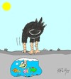 Cartoon: surprise (small) by yasar kemal turan tagged surprise,ostrich,love,fish,sea