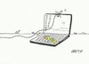 Cartoon: trap (small) by yasar kemal turan tagged trap,bird,computer,internet,hunting