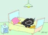 Cartoon: under pillows (small) by yasar kemal turan tagged under,pillows,ostrich,bed