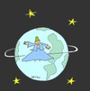 Cartoon: whirling dervish (small) by yasar kemal turan tagged whirling dervish world space