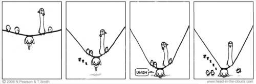 Cartoon: Bird on a wire - 2 (medium) by timns tagged humor,comic,furry,kids