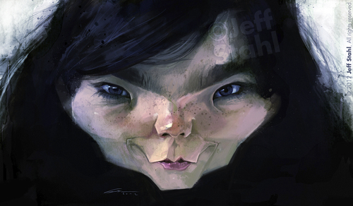 Cartoon: Björk (medium) by Jeff Stahl tagged illustration,caricature,iceland,artist,lady,woman,singer,björk,jeff,stahl,digital,painting