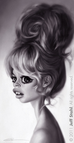 Cartoon: Brigitte Bardot (medium) by Jeff Stahl tagged illustration,stahl,caricature,bardot,brigitte