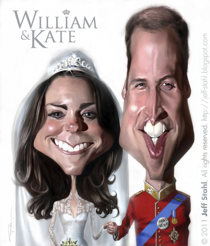 Cartoon: William and Kate (medium) by Jeff Stahl tagged william,kate,middleton,royal,wedding,caricature,jeff,stahl,freelance