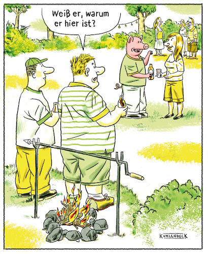 Cartoon: Grillparty (medium) by Thomas Kuhlenbeck tagged grillparty,grillen,grillgut,schwein,tier,fleisch,nahrung,essen,vegetarier,sommer,fest,party,einladung,schlachten,schlachtung,tot,tod,töten,grillparty,grillen,grillgut,schwein,tier,fleisch,nahrung,essen,vegetarier,sommer,fest,party,einladung,schlachten,schlachtung,tot,tod,töten