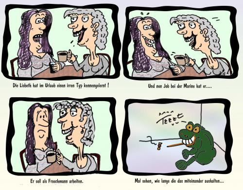 Cartoon: Irrer Typ (medium) by Lutz-i tagged frogmann,froschmann,liebe,freundinnen
