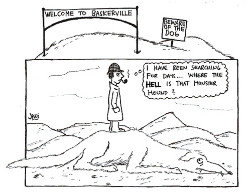 Cartoon: Baskerville (medium) by Jani The Rock tagged monster,dog,hound,sherlock,baskerville