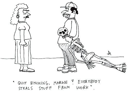 Cartoon: Gravedigger George (medium) by Jani The Rock tagged gravedigger,work,stealing,skeleton