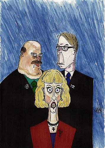 Cartoon: The elite (medium) by Jani The Rock tagged suomi,finland,perkele,elite,leaders,politics,politicians,pigs