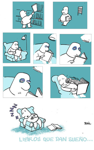 Cartoon: LIBROS DORMIR (medium) by BONIL tagged bonil,libros,dormir,suenio