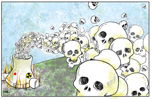 Cartoon: Nuclear power plants (medium) by BONIL tagged disasters,nuclear,energy