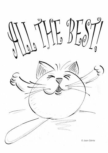 Cartoon: All the Best Cat Card (medium) by Jean Genie tagged greetings,cat,card,friend,heart,love,wishes,greetings,cat,card,friend