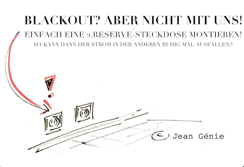 Cartoon: Blackout überleben! (medium) by Jean Genie tagged blackout,energiesparen,überleben,blackout,energiesparen,überleben