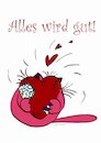 Cartoon: Alles wird Gut Karte (small) by Jean Genie tagged trost,liebe,herz,freundschaft,katze,einsamkeit,glückwunschkarte,schmerz,trennung,verletzung,herzschmerz,streit,versöhnung