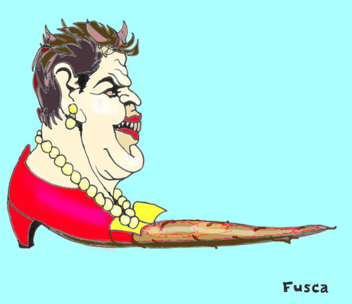 Cartoon: Brazilian dictator Lula s puppet (medium) by Fusca tagged brazil,dictatorship,rousseff,lula