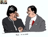 Cartoon: Evo Morales Rafael Correa (small) by Fusca tagged dictators,chavez,morales,correa,bolivarian,marionetes,farc,terrorism